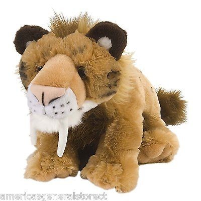 smilodon plush 12 dinosaur stuffed animal toy wild republic saber