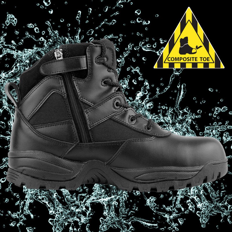   BLACK WATERPROOF POLICE EMS SECURITY SAFETY WORK BOOT   P1360Z WP CT