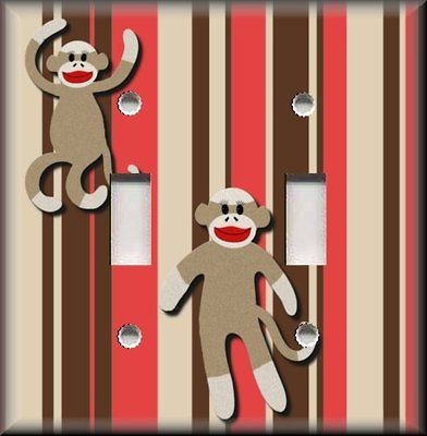 light switch plate cover sock monkey home decor more options