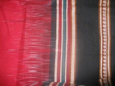 ELEGANT WHITE, RED & BLACK EXCLUSIVE BANGLA TANGAIL COTTON SAREE