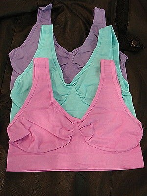 Rhonda Shear Set Lot 3 Seamless Pastel Color Ahh Leisure Bras S   3XL 