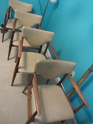 Set of 4 Mid Century Danish Modern Side Dining Captain Chairs