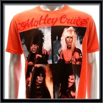 Sz M Motley Crue T shirt Tommy Lee Rock Music Band Tour Orange