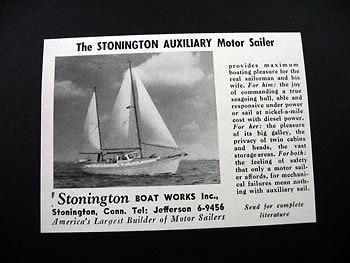 stonington auxiliary motor sailer boat sailboat ad 