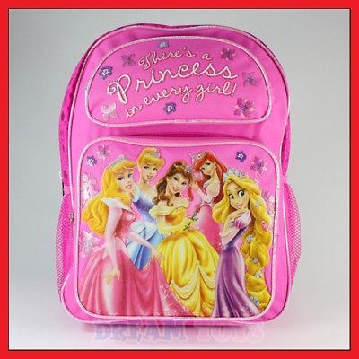 16 disney princesses backpack bag school girls tangled