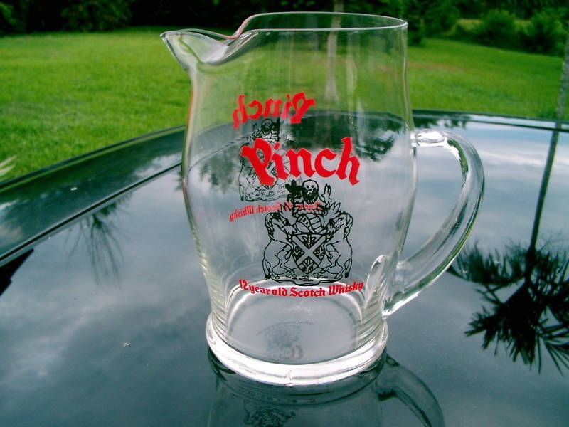 pinch 12 yr scotch whisky glass pitcher 6 5 replace