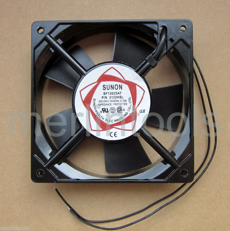 SUNON AC 220V 240V Aluminum Cooling Fan 120 x 120 x 25mm Computer