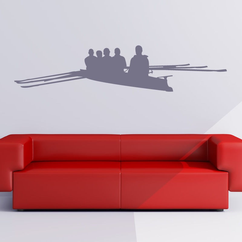 Rowing Boat Five People Wall Art Decal Wall Stickers Transfers