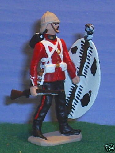 TOY SOLDIERS ZULU WAR VICTORIAN BRITISH 24TH FT SOLDIER W ZULU SHIELD