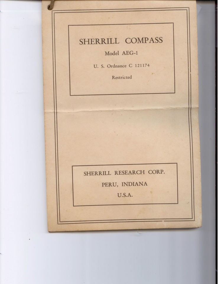 sherrill compass instruction booklet model aeg 1 