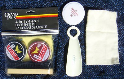 shoe scuff leather soap cream polish care w brush lot