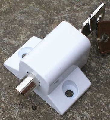 NEW WHITE KEYED INSURANCE LOCK FOR PATIO DOORS & WINDOWS (Item No.53)