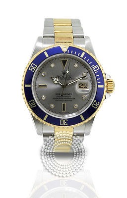 rolex submariner 16613 2 tone serti dial 