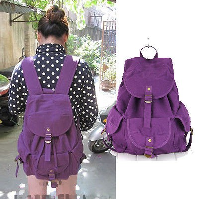   Canvas Backpacks Strap Closures School Bags Front Satchels FB246 4