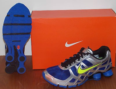 MENS NIKE SHOX TURBO+ 12 TRSR BLUE / VOLT / METALLIC SILVER / BLACK 