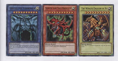 Yugioh / God Card Set LC01 EN001 / EN002 / EN003 / Mint Ultra Rare