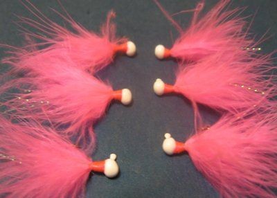 White Head Pink Marabou 1/64 Ozs Matzuo Hooks Steelhead Crappie Jigs