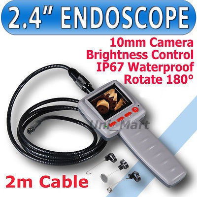 LCD Video Inspection Camera Borescope Endoscope Snake Pipe 2m 