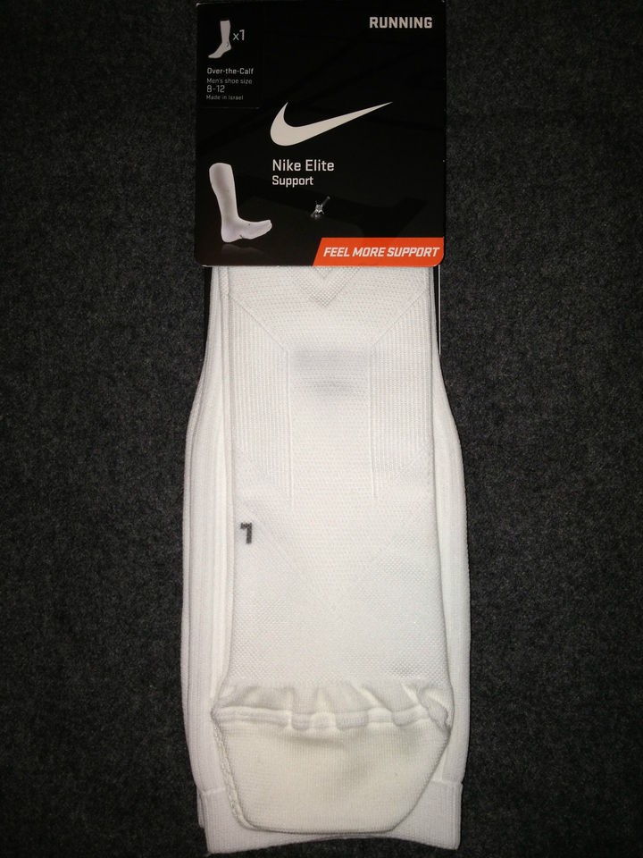   Womens Nike Elite support compression recovery socks WHITE size 8 12