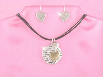 SERENITY PRAYER AA AL ANON RECOVER HEART LOVE JEWELRY NECKLACE 