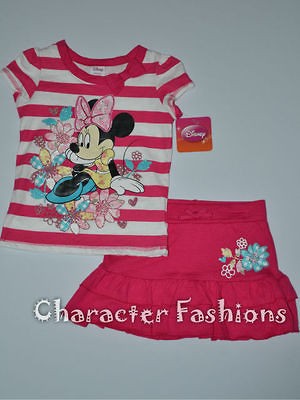 Disney MINNIE MOUSE Oufit Size 18 24 Months 3T 4T Shirt Skirt Skort 