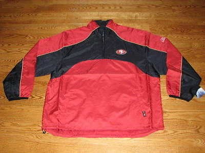 NEW Mens San Francisco 49ERS NFL Equipment On Field Jacket Coat 1/4 