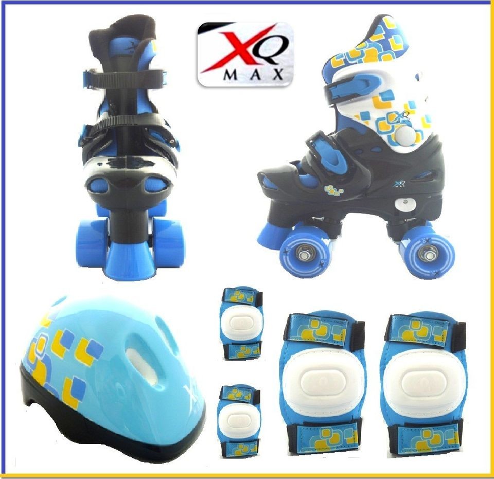   SKATES PADDED KIDS ROLLER BOOTS SAFETY PADS HELMET SKATE XMAS GIFTS