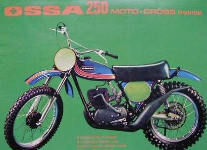 OSSA 250 MOTO CROSS PHANTOM Original Color Motorcycle Ad 1974