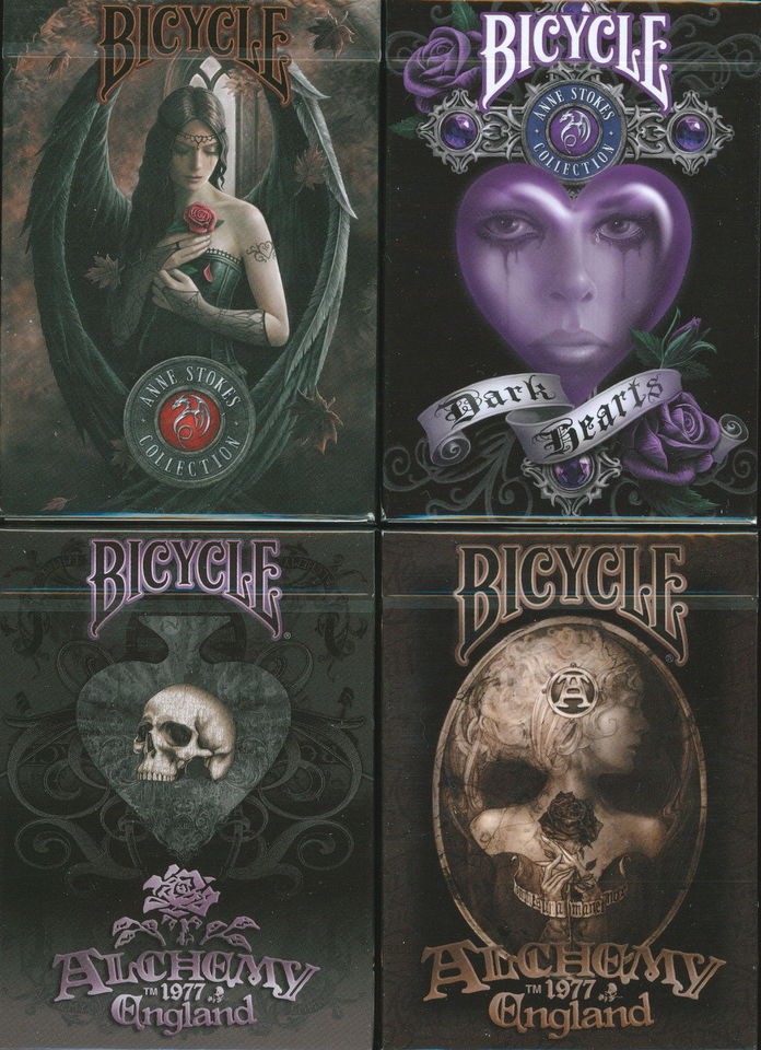 BICYCLE ALCHEMY & ANNE STOKES V1& V2 PLAYING CARDS 4 DECK SET