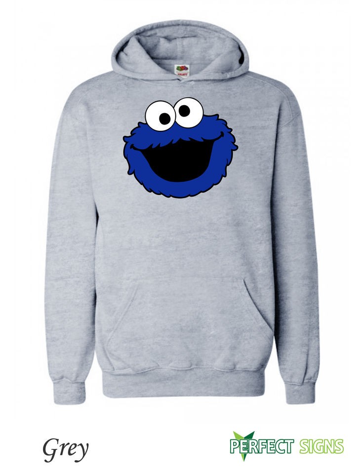 cookie monster sesame street hoodie s 2xl free p p grey