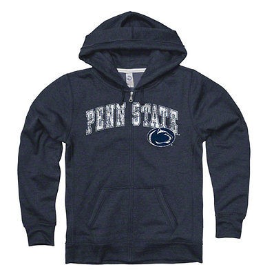 Penn State Nittany Lions Womens Heather Navy Cheer Ring Spun Full Zip 