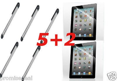 pcs5X Stylus Touch Pen For iPad 2 3+2X ipad CLEAR screen film guard 