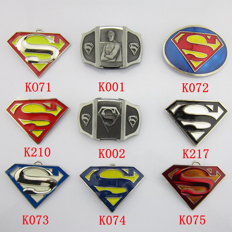 New Punk Superhero Superman Mens Metal Belt Buckle Women Leather Waist 