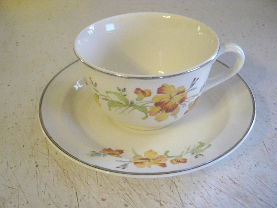 Superior Hall Quality Dinnerware Cup & Saucer Eureka Serenade Pattern