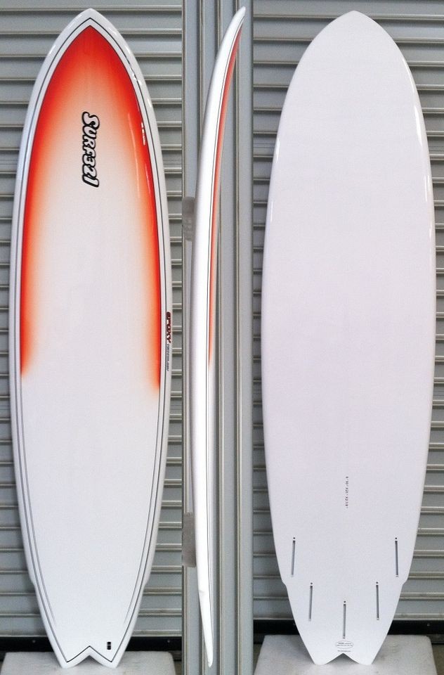   FISH SHORTBOARD EPOXY SURFBOARD EPS CORE FUTURES QUAD NO FINS SURFY