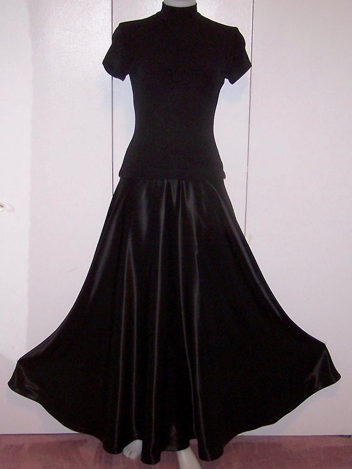 Sz 4 Tadashi Fit & Sweeping Flare Matte & Satin Gown Dress Drop Waist 