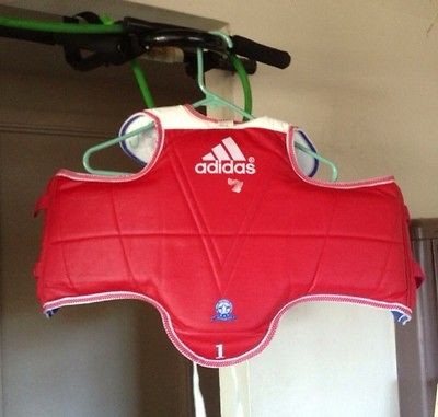 ADIDAS TAEKWONDO WTF APPROVED XS SIZE 1 REVERSIBLE CHEST GUARD 