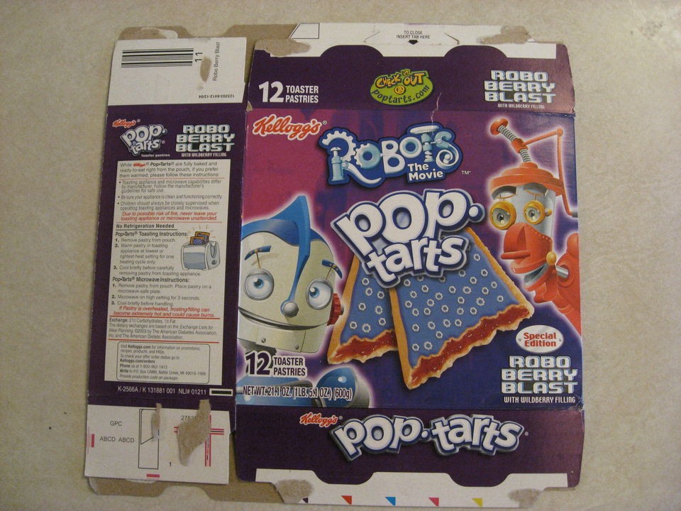 Robots the Movie   Special Edition Empty Kelloggs Pop Tart Box