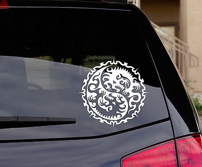 Ying Yang Dragon Car Decal Sticker, HIGHEST QUALITY, 7 x 7