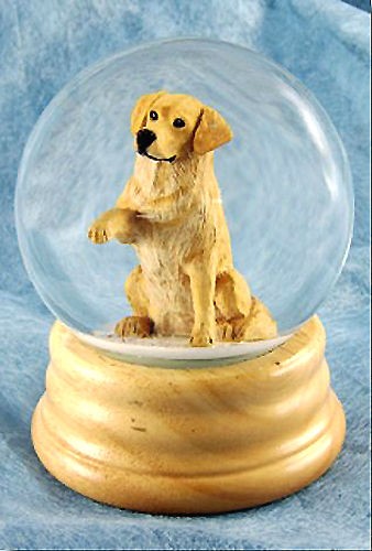   Retriever Show Wood Carved Figure Water Globe. Home Decor Dog Products