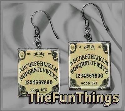 Ouija Board Scrabble Tile Earrings Custom Recycled Tile Jewelry Art 