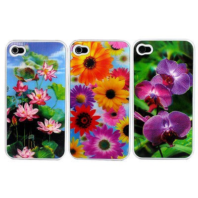 3pcs Best 3D Vivid Hard Back Case Skin Cover for Apple Iphone 4 4th 4G 