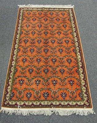 Very unusual Salmon Color Oriental hand woven Turkish Rug.