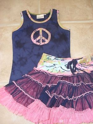 OOH LA LA COUTURE 6 6X 7 SET SHIRT SKIRT SKORT PEACE TIE DYE TUTU TOIL 