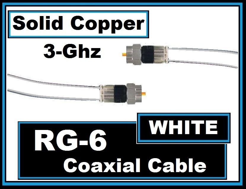   White)Coax​/Coaxial Satellite/Cabl​e TV/Antenna/D​ish Wire Cord