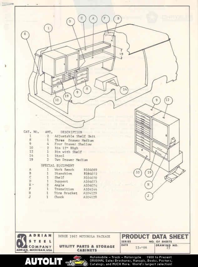 1967 dodge a100 van motorola utility body brochure time left