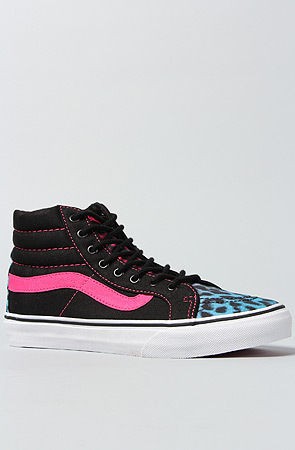 Vans Sk8 Hi Slim Leopard Blue Cheetah Magenta Pink Trainers Shoe 