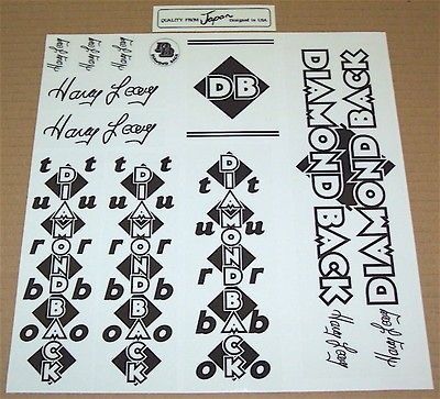 OLD SCHOOL BMX DIAMOND BACK HARRY LEARY TURBO DECAL SET (CUSTOM)**