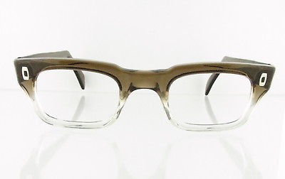 Vintage 60s NOS Swan Gusto Eyeglass Frames in Brown Fade with Silver 