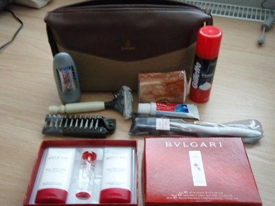 FIRST CLASS EMIRATES AMENITY TRAVEL BAG /KIT WITH BVLGARI BULGARI 